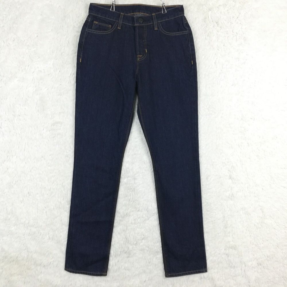 Hudson Womens Jeans Straight Leg Button Fly Denim Blue Dark Wash Mid Rise 25 New